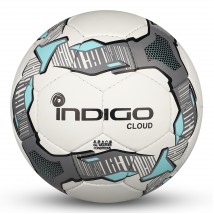 Мяч футбольный №4 INDIGO CLOUD тренировочный (PU 1.2 мм) Юниор IN034 Бело-серо-голубой